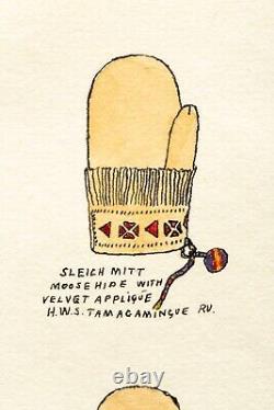 Native American Mitten Chart, Original Watercolor and Ink on Paper