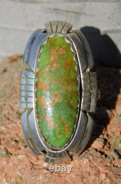 Native American Navajo Early Damale Turquoise Sterling Silver Ring SZ 9