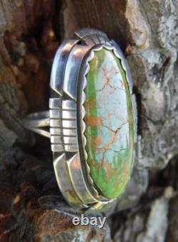 Native American Navajo Early Damale Turquoise Sterling Silver Ring SZ 9