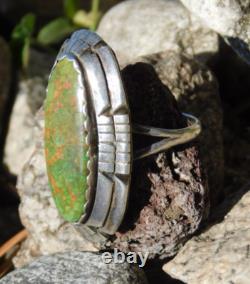 Native American Navajo Early Damale Turquoise Sterling Silver Ring SZ 9