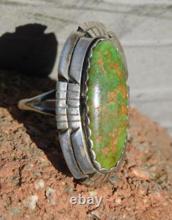 Native American Navajo Early Damale Turquoise Sterling Silver Ring SZ 9