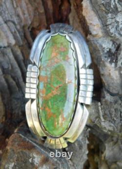 Native American Navajo Early Damale Turquoise Sterling Silver Ring SZ 9