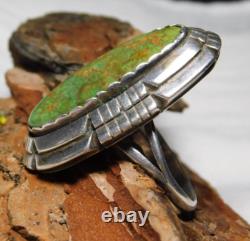 Native American Navajo Early Damale Turquoise Sterling Silver Ring SZ 9