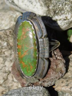 Native American Navajo Early Damale Turquoise Sterling Silver Ring SZ 9