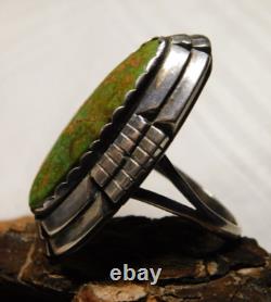Native American Navajo Early Damale Turquoise Sterling Silver Ring SZ 9
