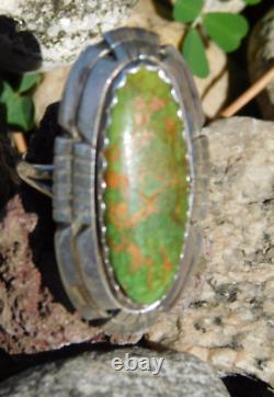 Native American Navajo Early Damale Turquoise Sterling Silver Ring SZ 9