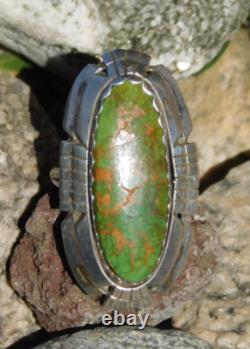 Native American Navajo Early Damale Turquoise Sterling Silver Ring SZ 9