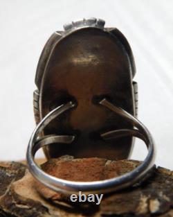 Native American Navajo Early Damale Turquoise Sterling Silver Ring SZ 9