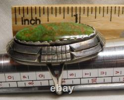 Native American Navajo Early Damale Turquoise Sterling Silver Ring SZ 9