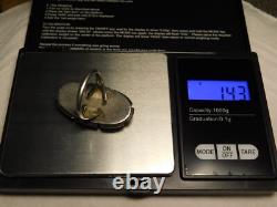 Native American Navajo Early Damale Turquoise Sterling Silver Ring SZ 9