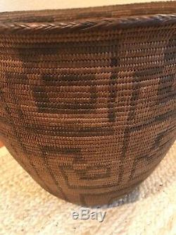 Native American Pima Basket Flared Rim Woven Reed Early 20th Century