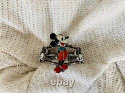 Native American Rare Zuni Veronica Poblano Sterling Disney Mickey Mouse Bracelet