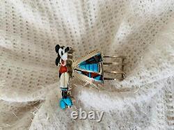 Native American Rare Zuni Veronica Poblano Sterling Disney Mickey Mouse Bracelet