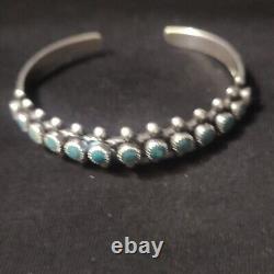 Native American Silver and turquoise bracelet. Vintage 1940's or early 50's