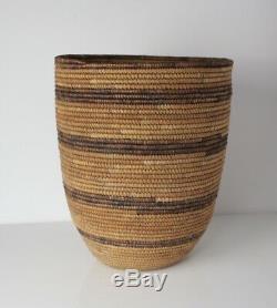 Native American Southwest Pima/Papago Tall Coiled Basket, Early 20th Century