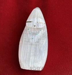 Native American Zuni Todd Westika CornMaiden Fetish Selenite. Signed Early 2000s