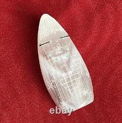 Native American Zuni Todd Westika CornMaiden Fetish Selenite. Signed Early 2000s