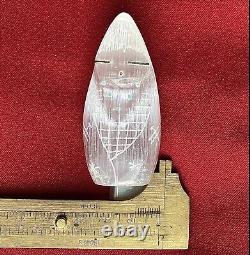 Native American Zuni Todd Westika CornMaiden Fetish Selenite. Signed Early 2000s