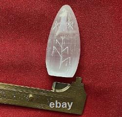 Native American Zuni Todd Westika CornMaiden Fetish Selenite. Signed Early 2000s