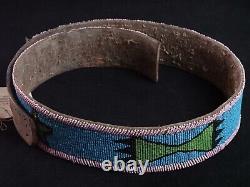 Native American beaded belt by Reuben Blackboy Blackfeet -Early 20th century