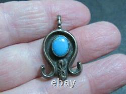 Native american turquoise pendant early fred harvey era