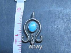 Native american turquoise pendant early fred harvey era