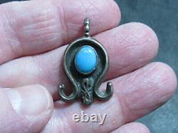 Native american turquoise pendant early fred harvey era