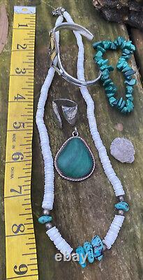 Nativeamericansterlingturquoisemalachitem&denisestecherantelopejewelry