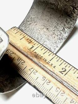 Navajo An Early Large Ingot Coin Silver Stamped Cuff Bracelet