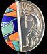 Navajo Bolo Tie Tufa Cast Silver Kokopelli And Mosaic Inlay By Alvin Yellowhorse