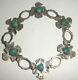Navajo Early Bell Trading Sterling Silver Thunderbird Turquoise Link Bracelet