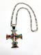 Navajo Early Melvin Cleveland Navajo Sterling Silver Multi-stone Inlay Cross
