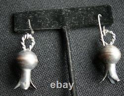 Navajo Indian Sterling Silver Early Squash Earrings