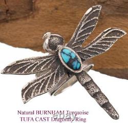 Navajo RING DRAGONFLY Tufa Cast BURNHAM Turquoise Sterling Silver GARY CUSTER 7