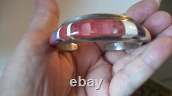 Navajo Signed Ch Chad Hoskie Quartz & Other Gems Sterl Silver Cuff Bracelet