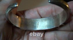 Navajo Signed Ch Chad Hoskie Quartz & Other Gems Sterl Silver Cuff Bracelet