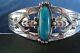 Navajo Sterling Silver Turquoise Bracelet, Early Bell Trading Post