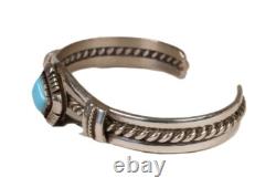 Navajo Sterling Silver and Turquoise Cuff Bracelet Early 21st Century