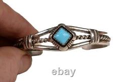 Navajo Sterling Silver and Turquoise Cuff Bracelet Early 21st Century