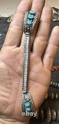 Navajo Turquoise Sterling Silver Watch Band Native Jewelry Early R. Tom Art