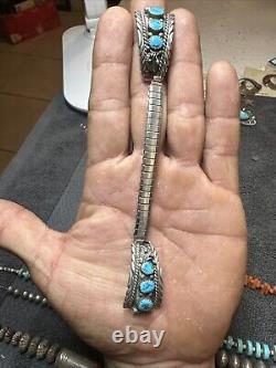 Navajo Turquoise Sterling Silver Watch Band Native Jewelry Early R. Tom Art