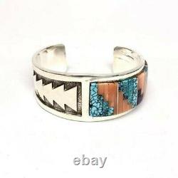 Navajo Vintage Cuff Bracelet early 80's museum quality signed by H. Jim