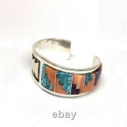 Navajo Vintage Cuff Bracelet early 80's museum quality signed by H. Jim