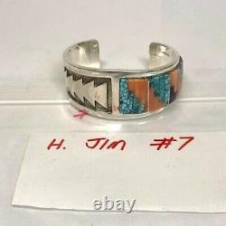 Navajo Vintage Cuff Bracelet early 80's museum quality signed by H. Jim