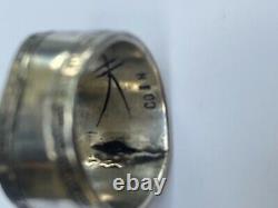 Navajo coin silver repouse early style ring 10 1/4