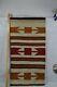Navajo Weaving Rug Mat Wear 20x37 Red Gold Brown White Old Original Early 1900