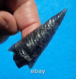 Nice 2-9/16 Early Knife Blade Oregon Arrowhead Fine Oblique Transverse Flaking
