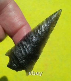 Nice 2-9/16 Early Knife Blade Oregon Arrowhead Fine Oblique Transverse Flaking