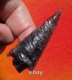 Nice 2-9/16 Early Knife Blade Oregon Arrowhead Fine Oblique Transverse Flaking
