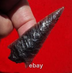 Nice 2-9/16 Early Knife Blade Oregon Arrowhead Fine Oblique Transverse Flaking